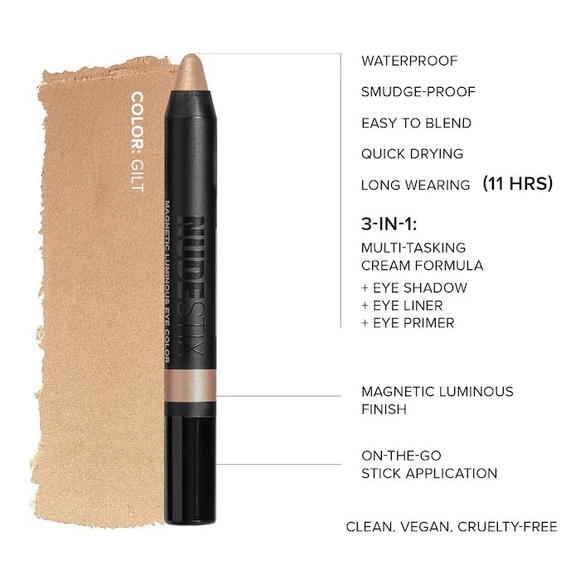 NUDESTIX MAGNETIC LUMINOUS EYE COLOR IN SHADE GILT New - Picture 4 of 5